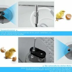 PEDY Couveuse Automatique De 18 œufs Au Plus, Incubateur D'oeufs Transparent Et Digital, Affichage Et Contrôle De La Température, Pour Dinde/Oie/Oiseau/Caille/Poulet, Avec Instructions Multilingues -Poulailler et élevage de la basse-cour Soldes 2022 45430830 5