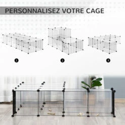 PawHut Cage Parc Enclos Modulable Petits Animaux De Compagnie - Dim. Standards 140L X 70l X 70H Cm - 27 Panneaux Bords Arrondis - Résine PP Fils D'acier Noir - Noir 8 PawHut Cage Parc Enclos Modulable Petits Animaux De Compagnie - Dim. Standards 140L X 70l X 70H Cm - 27 Panneaux Bords Arrondis - Résine PP Fils D'acier Noir - Noir -Poulailler et élevage de la basse-cour Soldes 2022 47489094 4