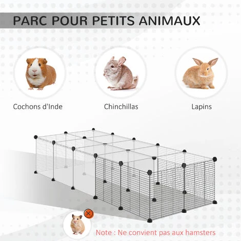 PawHut Cage Parc Enclos Modulable Petits Animaux De Compagnie - Dim. Standards 140L X 70l X 70H Cm - 27 Panneaux Bords Arrondis - Résine PP Fils D'acier Noir - Noir 5 PawHut Cage Parc Enclos Modulable Petits Animaux De Compagnie - Dim. Standards 140L X 70l X 70H Cm - 27 Panneaux Bords Arrondis - Résine PP Fils D'acier Noir - Noir – Image 5