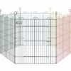 PawHut Parc Enclos Modulable Pour Chien Animaux Porte Verrouillable 6 Panneaux Dim. Panneau 59L X 60H Cm Métal Multicolore - Multicolore