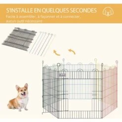 PawHut Parc Enclos Modulable Pour Chien Animaux Porte Verrouillable 6 Panneaux Dim. Panneau 59L X 60H Cm Métal Multicolore - Multicolore 8 PawHut Parc Enclos Modulable Pour Chien Animaux Porte Verrouillable 6 Panneaux Dim. Panneau 59L X 60H Cm Métal Multicolore - Multicolore -Poulailler et élevage de la basse-cour Soldes 2022 48441504 4