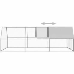 VidaXL Poulailler D'extérieur 3x6x2 M Acier Galvanisé - Argent -Poulailler et élevage de la basse-cour Soldes 2022 48780946 4