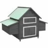 VidaXL Poulailler Gris Et Blanc 152x96x110 Cm Bois De Sapin Massif - Gris