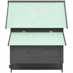 VidaXL Poulailler Gris Et Blanc 152x96x110 Cm Bois De Sapin Massif - Gris -Poulailler et élevage de la basse-cour Soldes 2022 49609469 4