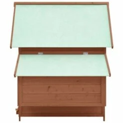 VidaXL Poulailler Moka Et Blanc 152x96x110 Cm Bois De Sapin Massif - Brun -Poulailler et élevage de la basse-cour Soldes 2022 49609485 4