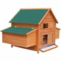 VidaXL Poulailler Bois 157x97x110 Cm - Brun 7 VidaXL Poulailler Bois 157x97x110 Cm - Brun -Poulailler et élevage de la basse-cour Soldes 2022 4993962 3