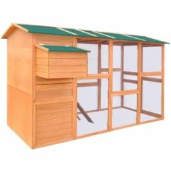 VidaXL Poulailler 295 X 163 X 170 Cm Bois - Brun