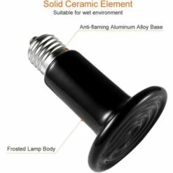 ZHUOXUAN LEDGLE 50W Émetteur Radiateur Animaux Ampoule Infrarouge Chauffage En Céramique,Lampe De Reptile Pour Amphibiens, Serpent, Oiseaux,Tortue, Chat, Chien -Poulailler et élevage de la basse-cour Soldes 2022 51457880 3