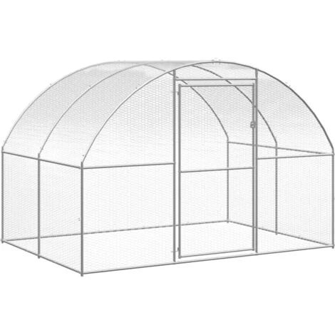 VidaXL Poulailler D'extérieur 3x2x2 M Acier Galvanisé - Argent 1 VidaXL Poulailler D'extérieur 3x2x2 M Acier Galvanisé - Argent