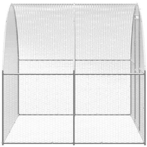 VidaXL Poulailler D'extérieur 3x2x2 M Acier Galvanisé - Argent 3 VidaXL Poulailler D'extérieur 3x2x2 M Acier Galvanisé - Argent – Image 3