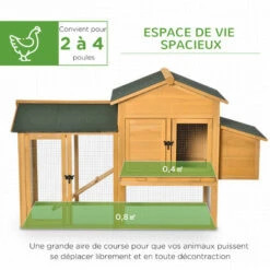 PawHut Poulailler Cottage Cage à Poules Sur Pied Dim. 168L X 75l X 103H Cm Multi-équipement Bois Sapin Pré-huilé - Orange -Poulailler et élevage de la basse-cour Soldes 2022 56842172 5