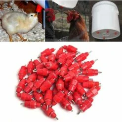 MACARON Lot De 50 Eau Mamelons Abreuvoirs Alimentateur Fournitures De Volaille Pour Poule Canard LO-Ron -Poulailler et élevage de la basse-cour Soldes 2022 57779709 5