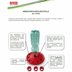 RIVER SYSTEMS Abreuvoir à Poussin Porte Bouteille Jusqu'à 50 Poussins Avec Adaptateurs De Bouteilles Universel -Poulailler et élevage de la basse-cour Soldes 2022 58435793 4