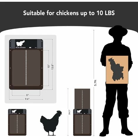 BENOBBY KIDS Porte Automatique De Poulailler, Porte En Plastique, Détection De Lumière, Minuterie D'ouverture Différée Du Soir Et Du Matin, 11 2 BENOBBY KIDS Porte Automatique De Poulailler, Porte En Plastique, Détection De Lumière, Minuterie D'ouverture Différée Du Soir Et Du Matin, 11 – Image 2