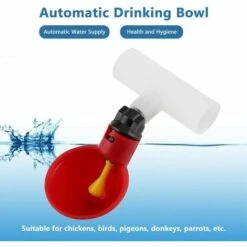 DENUOTOP Abreuvoirs 5pcs Volaille Automatique Abreuvoir Portable Distributeur D'eau Tasse Bol D‘Eau En Plastique Buveur D'eau Pour Oiseau Caille Pigeon Poulet Poule(25mm) -Poulailler et élevage de la basse-cour Soldes 2022 60005401 3
