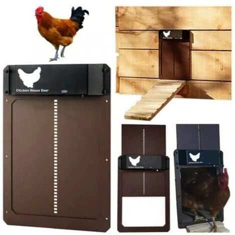 Yoouyida Porte Poulailler Automatique Avec Capteur De Lumière - Poulailler Entièrement étanche En Porte De Poulailler à Induction - Porte De Poulailler(brun) 1 Yoouyida Porte Poulailler Automatique Avec Capteur De Lumière - Poulailler Entièrement étanche En Porte De Poulailler à Induction - Porte De Poulailler(brun)