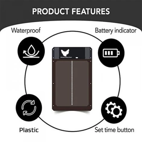 Yoouyida Porte De Poulailler Automatique, Avec Capteur De Lumière & Contrôle De La Minuterie Pour Un Elevage De Poulets Sécurisé(brun) 5 Yoouyida Porte De Poulailler Automatique, Avec Capteur De Lumière & Contrôle De La Minuterie Pour Un Elevage De Poulets Sécurisé(brun) – Image 5