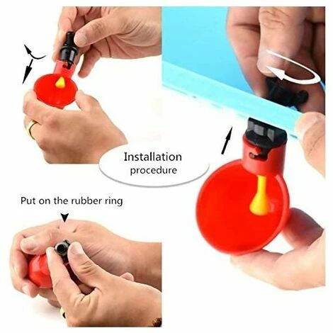 L'FLANEUR 15 Bols D'eau De Poulet Avec Noix, Abreuvoir De Volaille En Plastique équipement D'élevage Pour Buveur De Caille D'oiseau De Poulet ANEUR 2 L'FLANEUR 15 Bols D'eau De Poulet Avec Noix, Abreuvoir De Volaille En Plastique équipement D'élevage Pour Buveur De Caille D'oiseau De Poulet ANEUR – Image 2