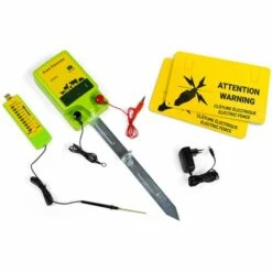 IDMARKET Kit Complet Clôture électrifiable + électrificateur Filet à Poules 12 M + Porte 6 Piquets Double Pointe -Poulailler et élevage de la basse-cour Soldes 2022 65388776 4