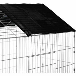 TECTAKE Parc D'Extèrieur ? Lapins Et Petits Rongeurs Avec 1 Toit En Métal 180 Cm X 75 Cm X 75 Cm Noir - Noir -Poulailler et élevage de la basse-cour Soldes 2022 7514462 5
